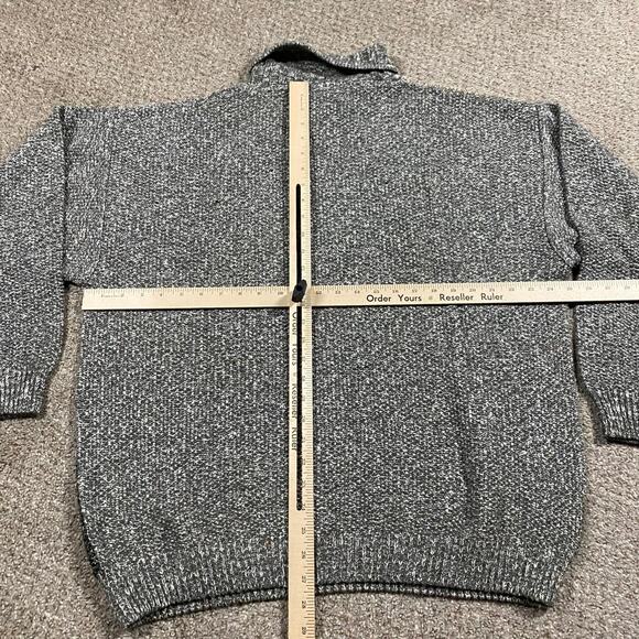 VTG Monello Sweater Mens XL Shawl Wool Geometric Patchwork Color Block Menswear - Picture 4 of 7